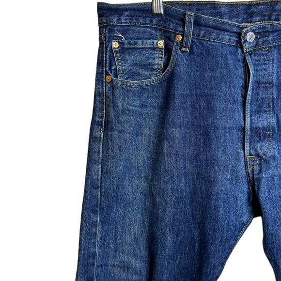 Levi's 501 Original Fit Rigid Denim Straight Leg Retro Blue Jeans 38 - Picture 7 of 16